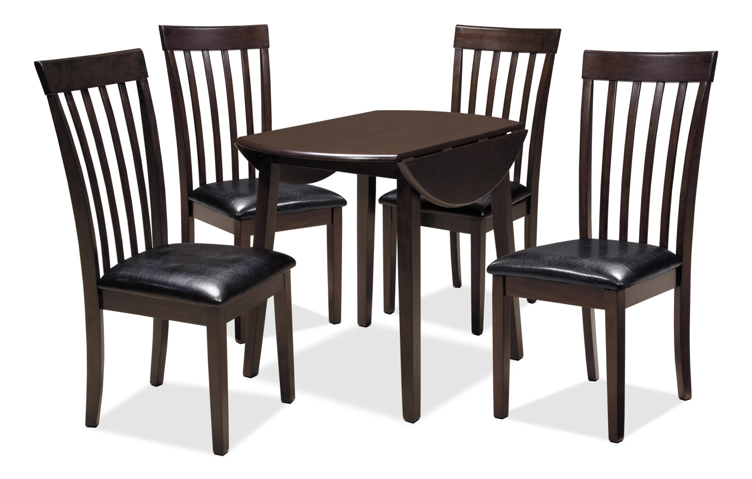Hammis 3pc Drop-Leaf Dining Set with Table & 2 Chairs, 36"W Round ...