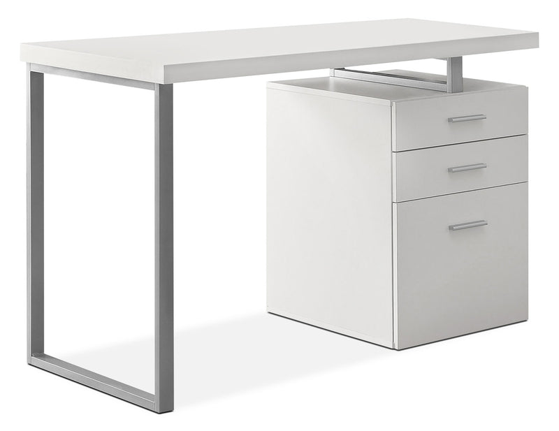 Rimini 48\" Computer Office Desk with 3-Drawers - White