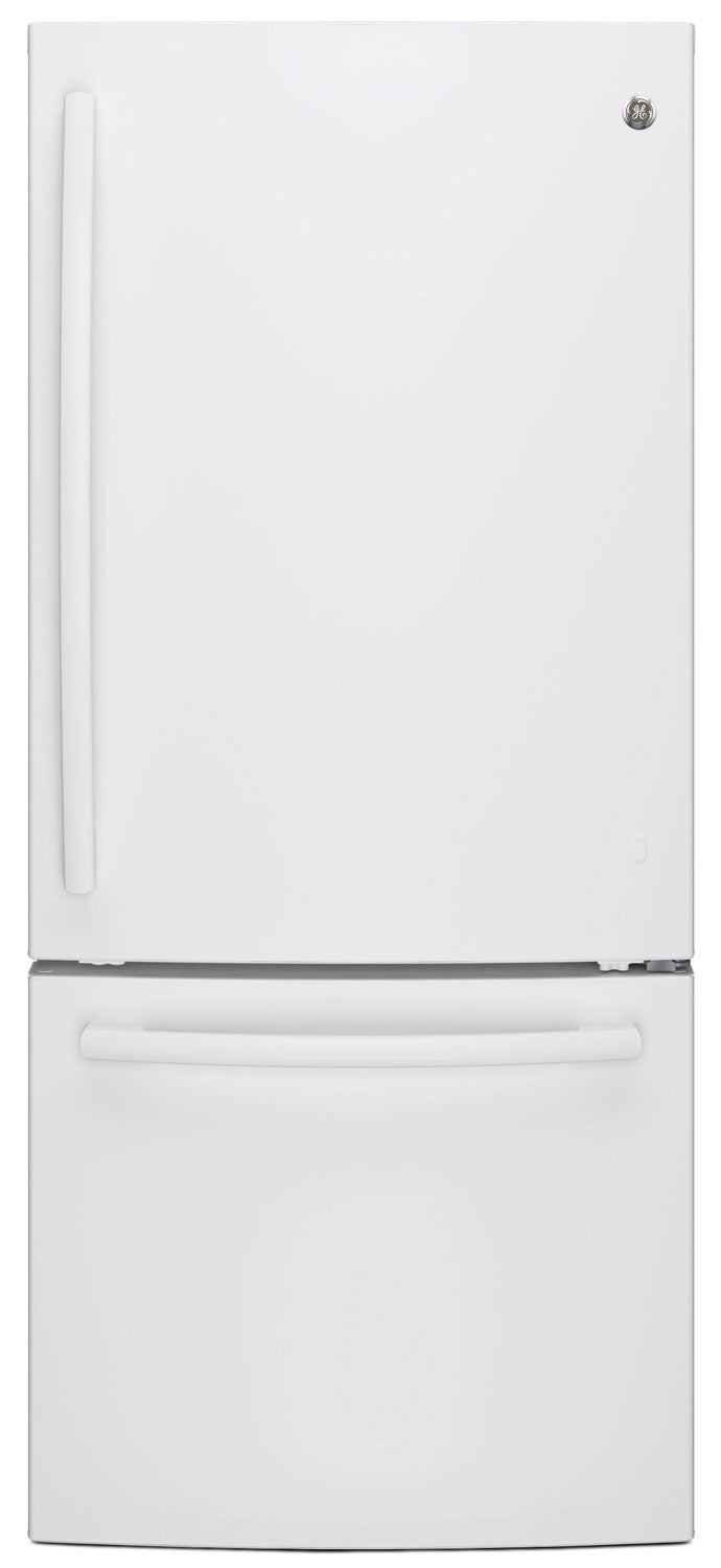 GE 20.9 Cu. Ft. Bottom-Freezer Refrigerator – GBE21AGKWW - Refrigerator in White