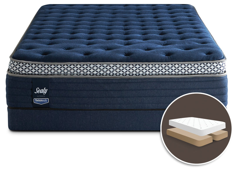 Sealy Posturepedic Ultimate Abbotswell Plush Pillow-Top Split Queen Mattress Set