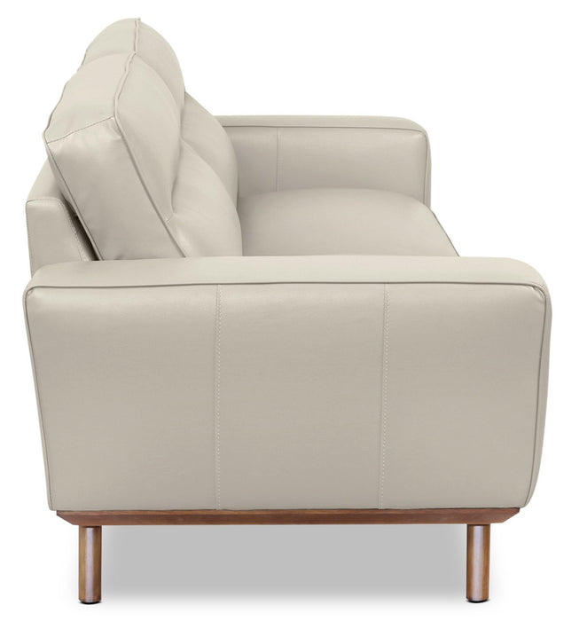 Kai Genuine Leather Sofa – Silver