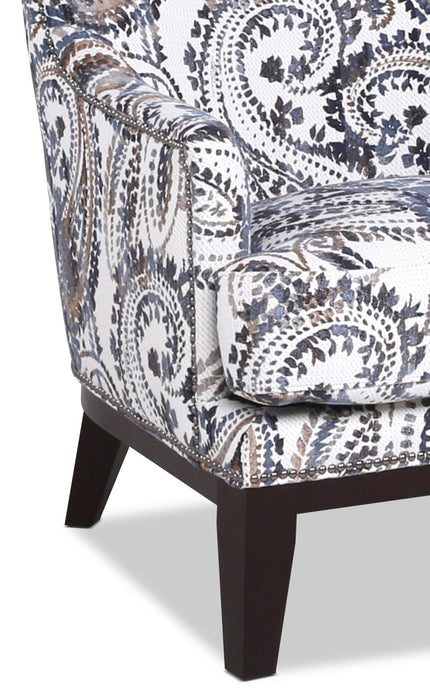 Haden 30\" Fabric Accent Chair Wood Base and Nailhead Trim - Paisley Multicolour
