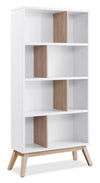 Bremen Bookcase - White Light Brown