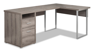 Pollie Reversible L-Shaped Desk - Dark Taupe 