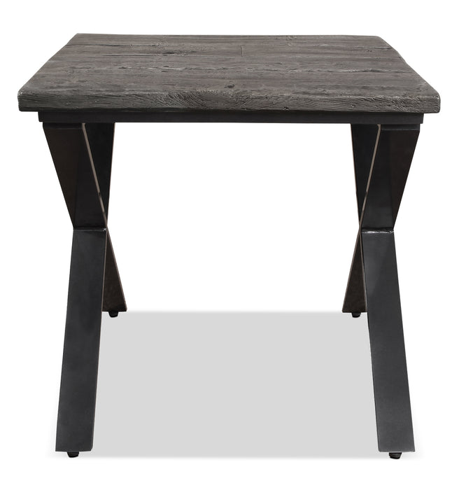 Astana 24\" Rustic End Table - Brown with Black Iron Legs
