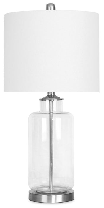 25.25\" Clear Base with Brushed Nickel Table Lamp