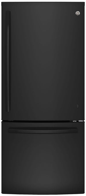 GE 20.9 Cu. Ft. Bottom-Freezer Refrigerator – GBE21AGKBB|Réfrigérateur GE de 20,9 pi³ à congélateur inférieur – GBE21AGKBB|GBE21AKB
