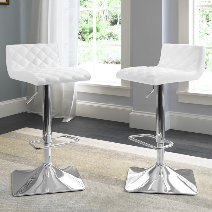 Coen Adjustable Bar Stool, Set of 2 – White