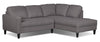 Paris 2-Piece Linen-Look Fabric Right-Facing Sectional - Granite