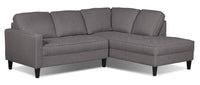 Paris 2-Piece Linen-Look Fabric Right-Facing Sectional - Granite