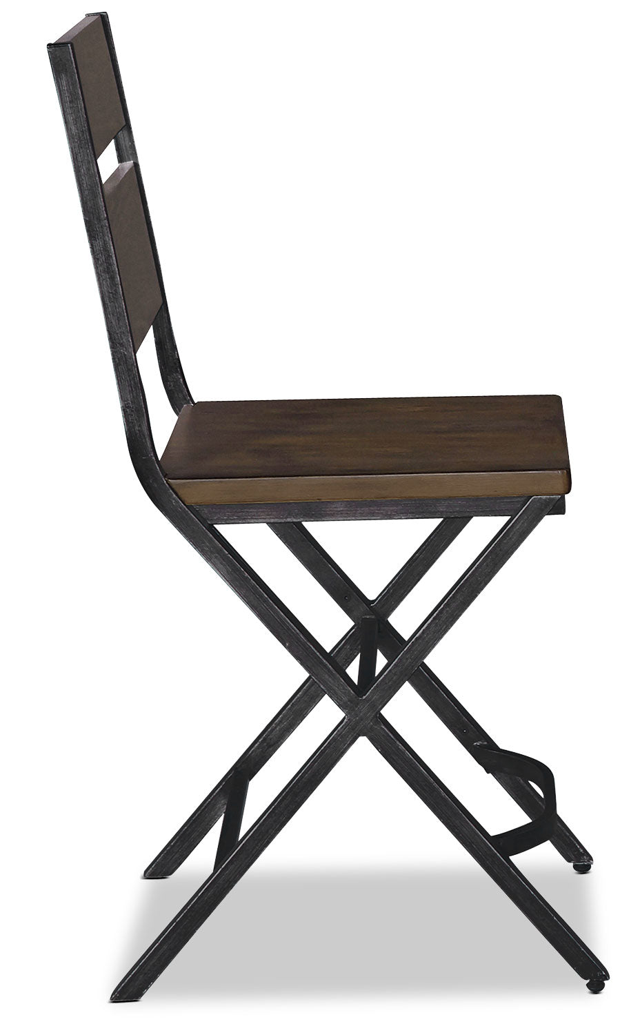 Kavara CounterHeight Stool with LadderBack, Metal Brown The Brick