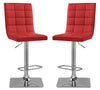 Axel High-Back Adjustable Bar Stool, Set of 2 – Red