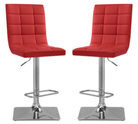 Axel High-Back Adjustable Bar Stool, Set of 2 – Red