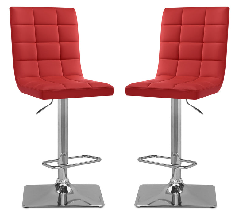 Axel High-Back Adjustable Bar Stool, Set of 2 – Red
