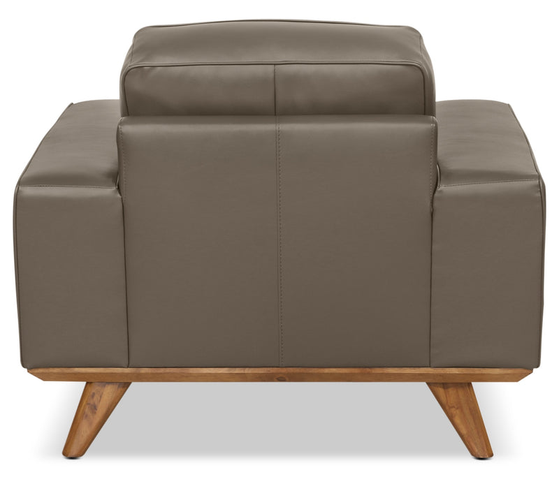 Kai Genuine Leather Chair – Grey