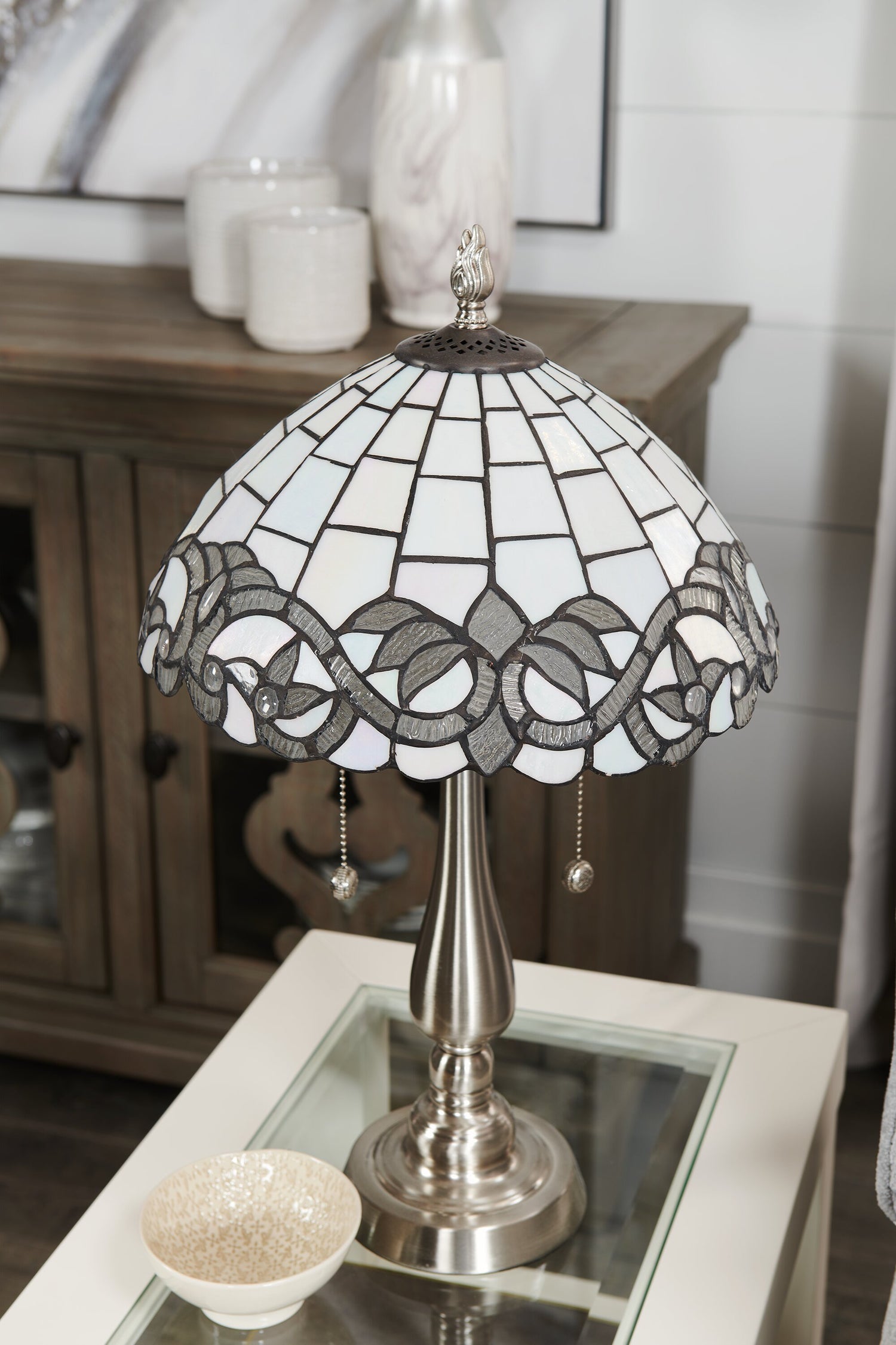 Jasmin 23" Tiffany Style Hand-Blown Glass Table Lamp - The Brick