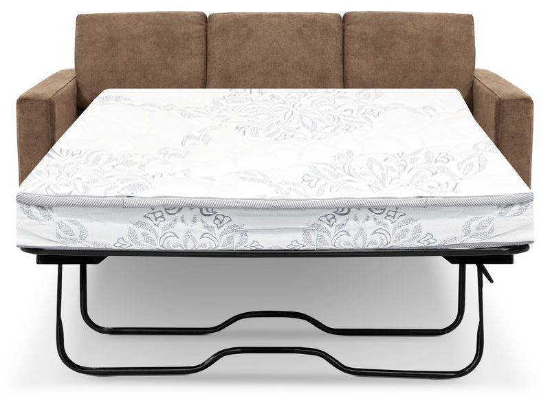 Becca Chenille Full-Size Sofa Bed – Cappuccino