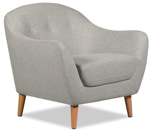 Calla Linen-Look Fabric Chair - Light Grey|Fauteuil Calla en tissu d'apparence lin - gris pâle|CALLLGCH