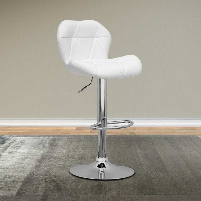 Emry Adjustable Bar Stool – White
