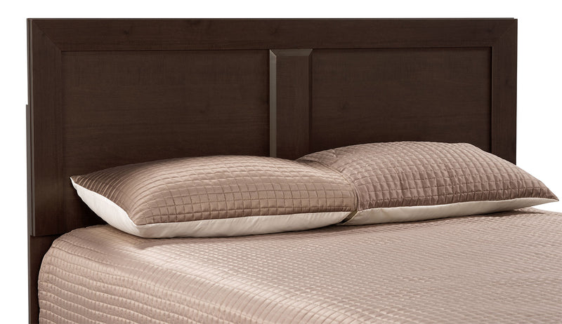 Yorkdale 6pc Bedroom Set with Panel Bed, Dresser, Mirror & Nightstand, Brown - Queen Size