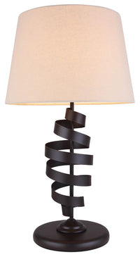 Brown Metal Scroll Table Lamp