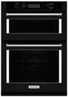 KitchenAid 30” Double Wall Oven with Microwave and Conventional Oven - KOCE500EBL