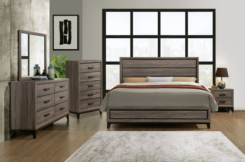Kate Bedroom Chest of Drawers, 5-Drawer, 31.1\"W x 50.4\"H - Grey/Brown