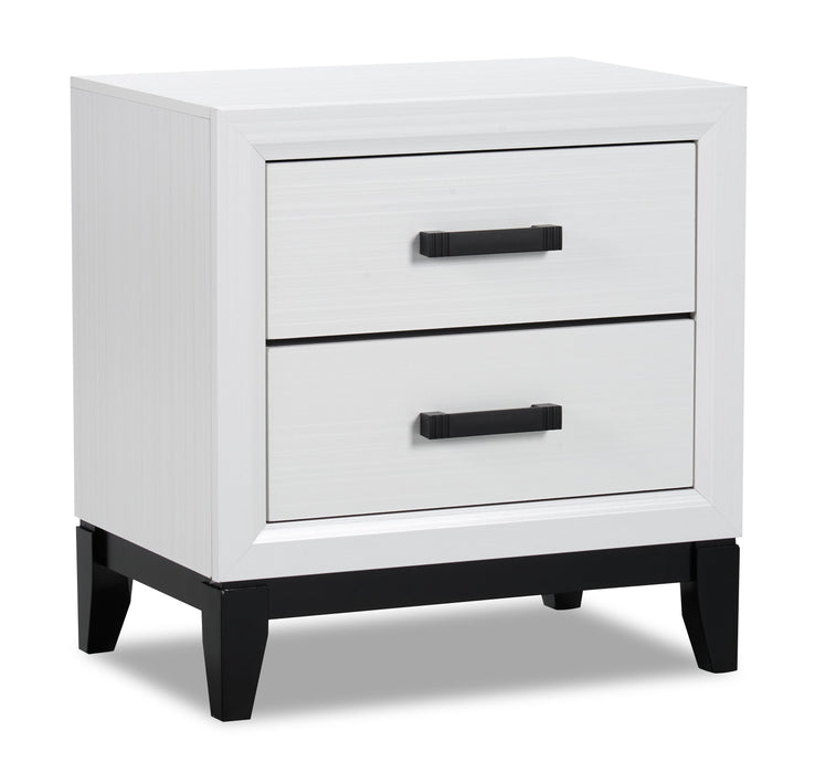 Kate 6pc Bedroom Set with Bed, Dresser, Mirror & Nightstand, White - Queen Size