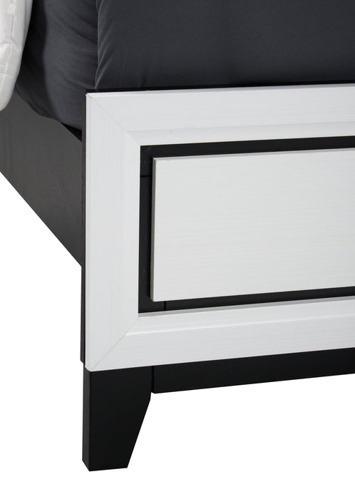 Kate 6pc Bedroom Set with Bed, Dresser, Mirror & Nightstand, White - Queen Size