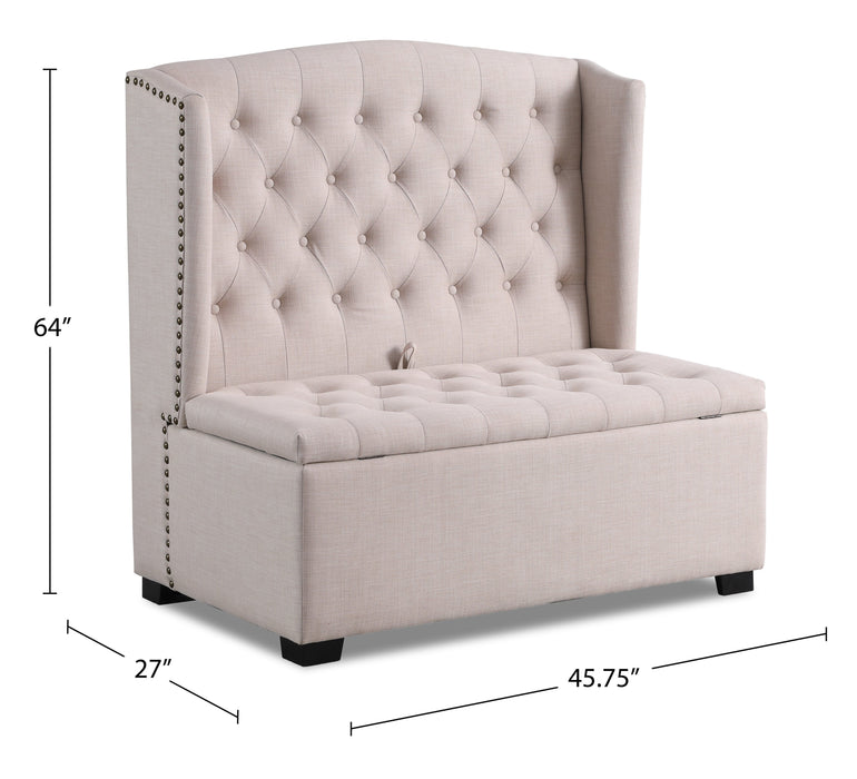 Katie 45.75\" Wingback Storage Bench - White
