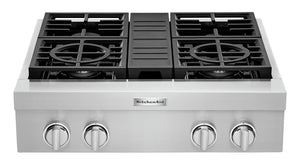 KitchenAid 30'' 4-Burner Commercial-Style Gas Range Top - KCGC500JSS