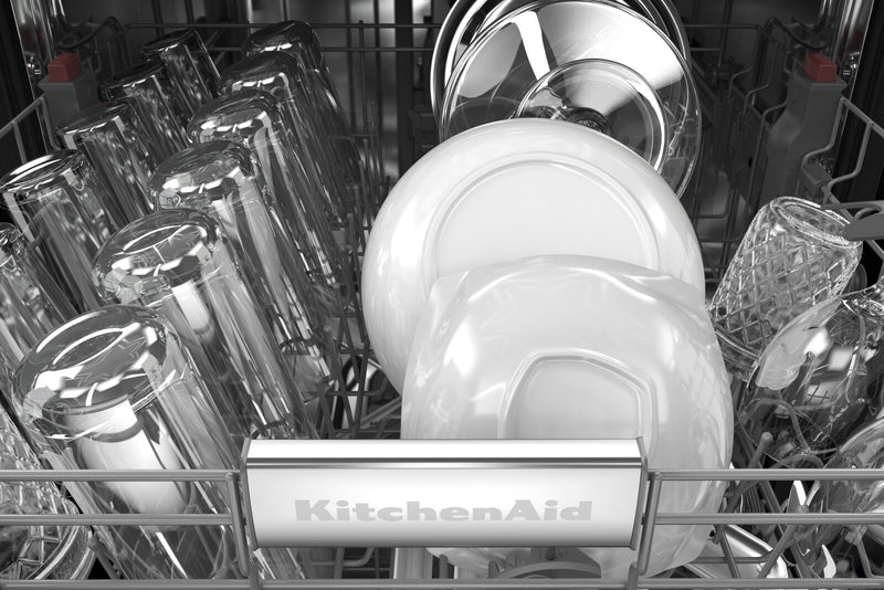 KitchenAid 24\" 44 dBA Built-In Front-Control Dishwasher with Third Rack - Black Stainless Steel with PrintShield™ Finish - KDFM404KBS