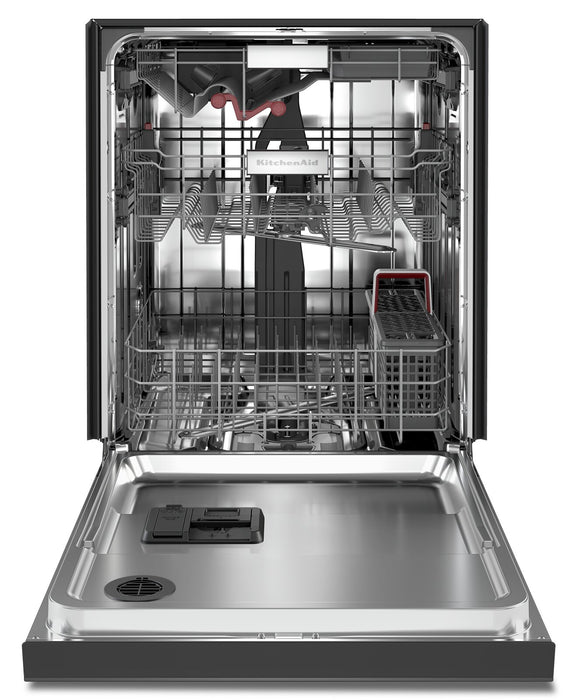 KitchenAid 24\" 44 dBA Built-In Front-Control Dishwasher with Third Rack - Black Stainless Steel with PrintShield™ Finish - KDFM404KBS