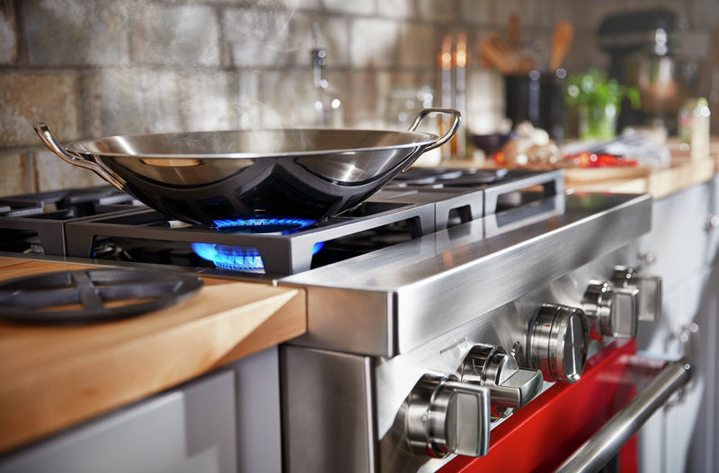 KitchenAid 4.1 Cu. Ft. Smart Dual Fuel Range with Self-Clean - Passion Red - KFDC500JPA