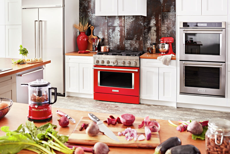 KitchenAid 5.1 Cu. Ft. Smart Dual Fuel Range with Self-Clean - Passion Red - KFDC506JPA