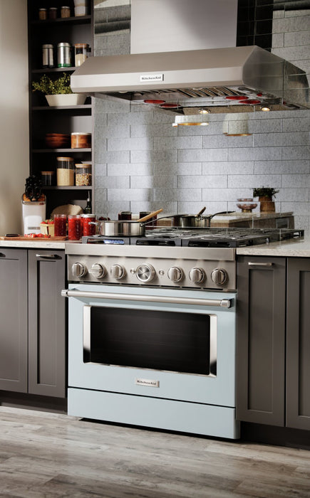 KitchenAid 5.1 Cu. Ft. Smart Dual Fuel Range with Self-Clean - Miami Blue - KFDC506JMB