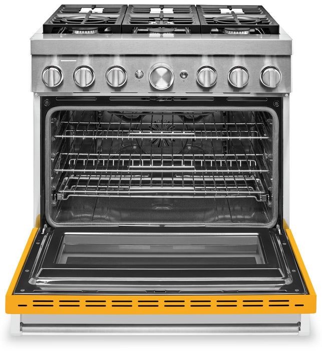 KitchenAid 5.1 Cu. Ft. Smart Gas Range with Self-Clean - Yellow Pepper - KFGC506JYP
