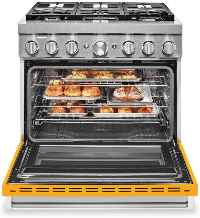 KitchenAid 5.1 Cu. Ft. Smart Gas Range with Self-Clean - Yellow Pepper - KFGC506JYP