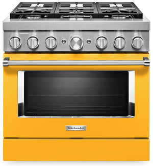 KitchenAid 5.1 Cu. Ft. Smart Dual Fuel Range with Self-Clean - Yellow Pepper - KFDC506JYP