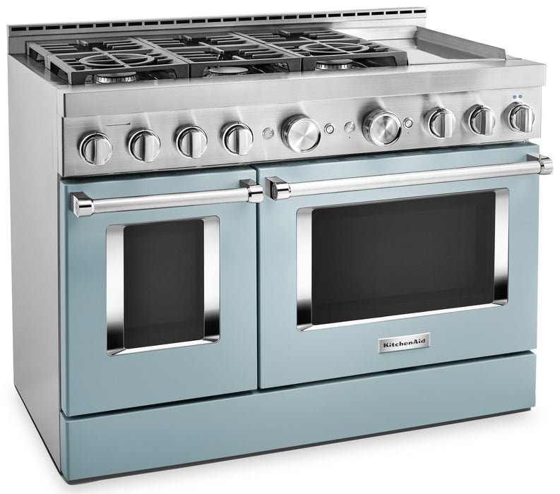 KitchenAid 6.3 Cu. Ft. Smart Gas Range with Self-Clean - Miami Blue - KFGC558JMB