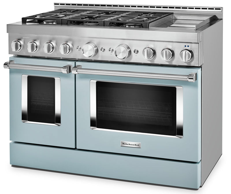 KitchenAid 6.3 Cu. Ft. Smart Gas Range with Self-Clean - Miami Blue - KFGC558JMB