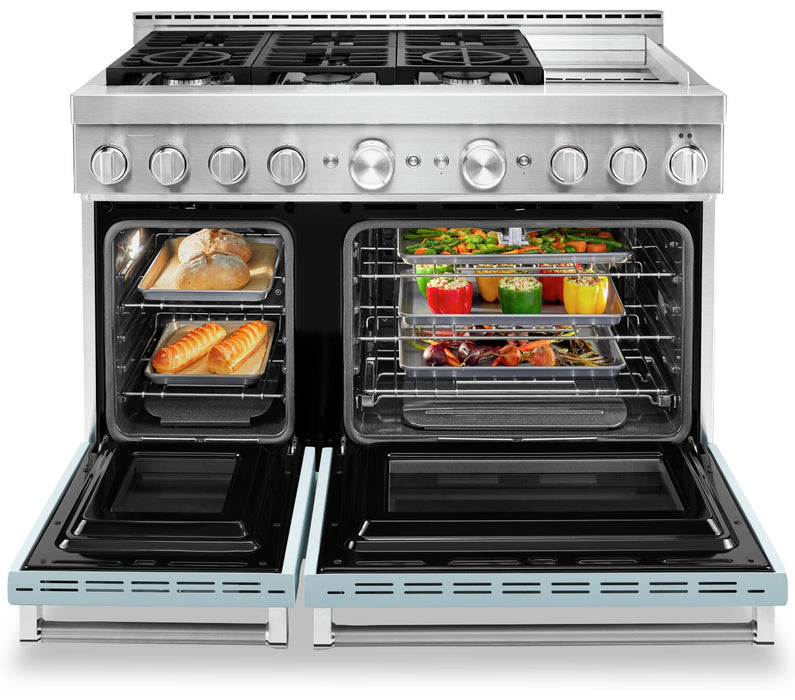 KitchenAid 6.3 Cu. Ft. Smart Gas Range with Self-Clean - Miami Blue - KFGC558JMB