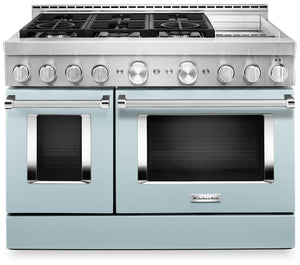 KitchenAid 48'' Smart Commercial-Style Gas Range with Griddle - KFGC558JMB