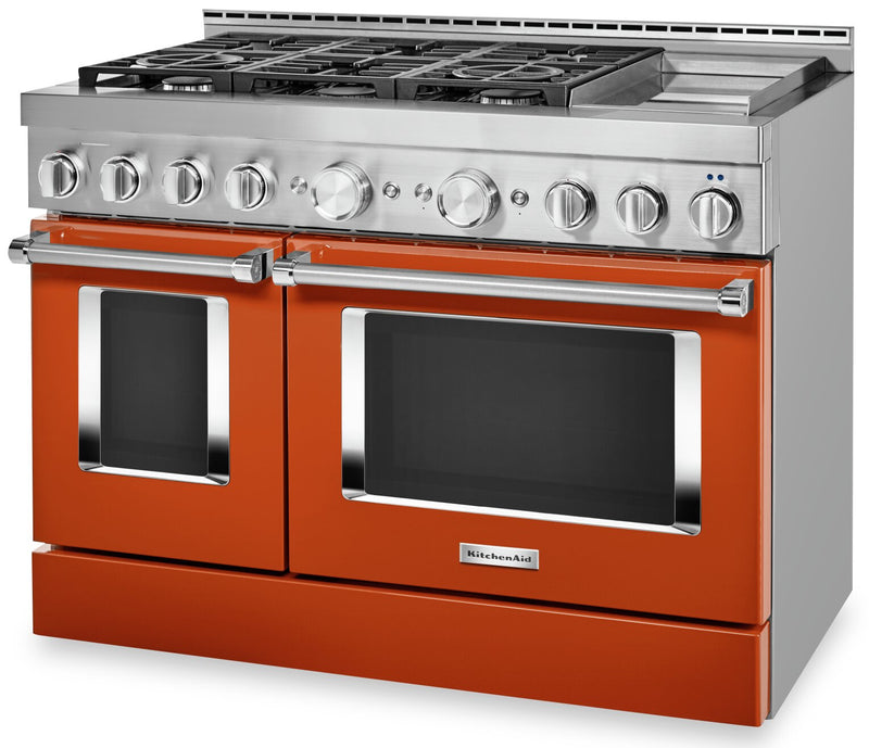 KitchenAid 6.3 Cu. Ft. Smart Gas Range with Self-Clean - Scorched Orange - KFGC558JSC