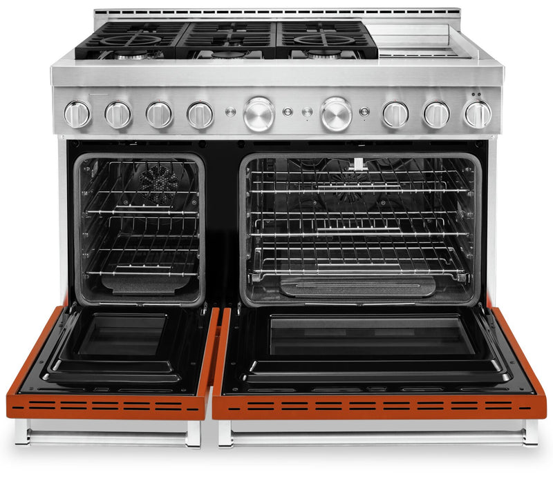 KitchenAid 6.3 Cu. Ft. Smart Gas Range with Self-Clean - Scorched Orange - KFGC558JSC