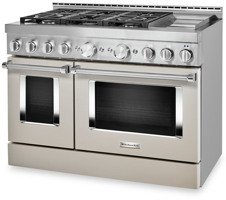 KitchenAid 6.3 Cu. Ft. Smart Dual Fuel Range with Self-Clean and Griddle - Milkshake - KFDC558JMH
