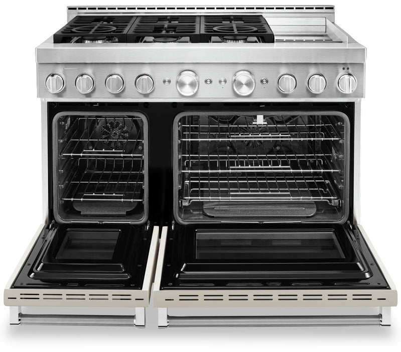 KitchenAid 6.3 Cu. Ft. Smart Dual Fuel Range with Self-Clean and Griddle - Milkshake - KFDC558JMH