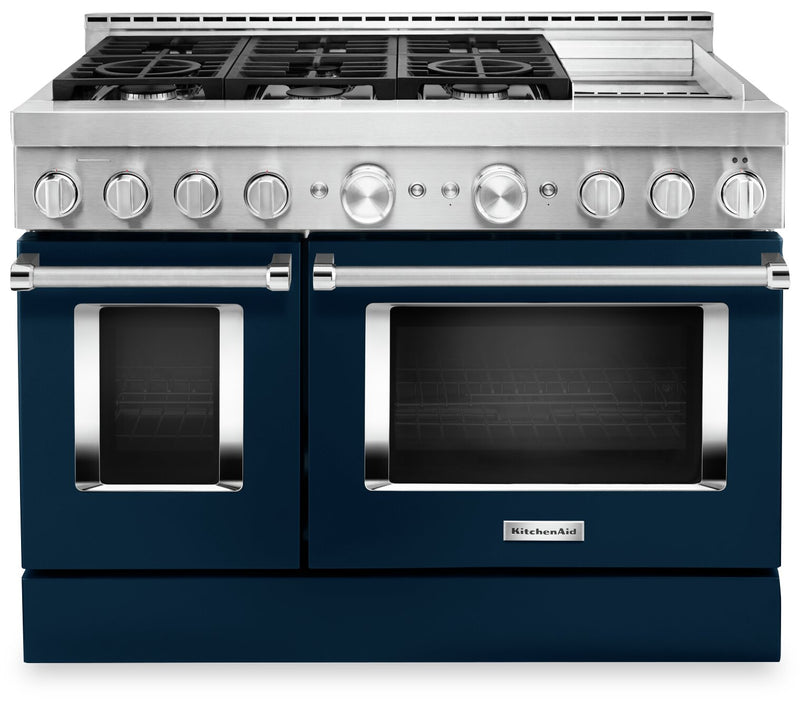 KitchenAid 48" Smart Commercial-Style Gas Range with Griddle - KFGC558JIB