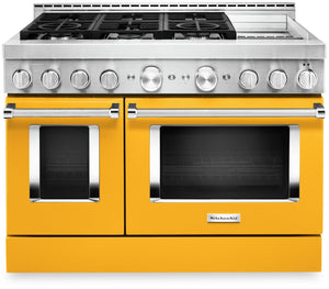 KitchenAid 6.3 Cu. Ft. Smart Dual Fuel Range with Self-Clean and Griddle - Yellow Pepper - KFDC558JYP