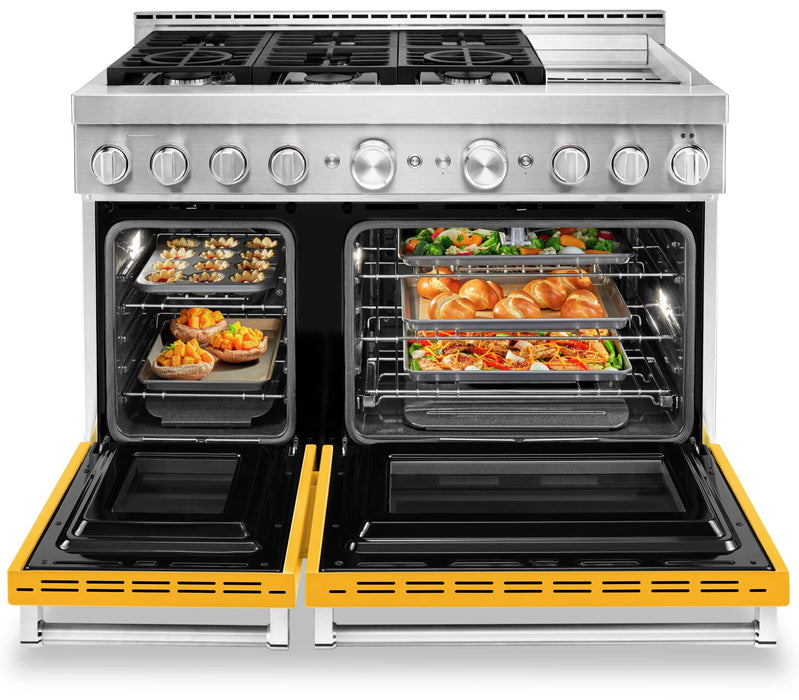 KitchenAid 6.3 Cu. Ft. Smart Gas Range with Self-Clean - Yellow Pepper - KFGC558JYP